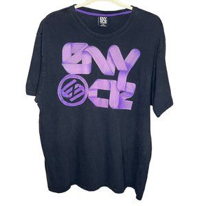 ENYOCESEONCOMS T-shirt size 2XL short sleeve round neck 100% cotton black purple